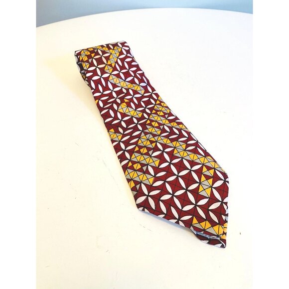 Vintage Macrae 1960s / 1970s Necktie, Geometric Design, Costume Design, 4" Wide - Picture 1 of 10